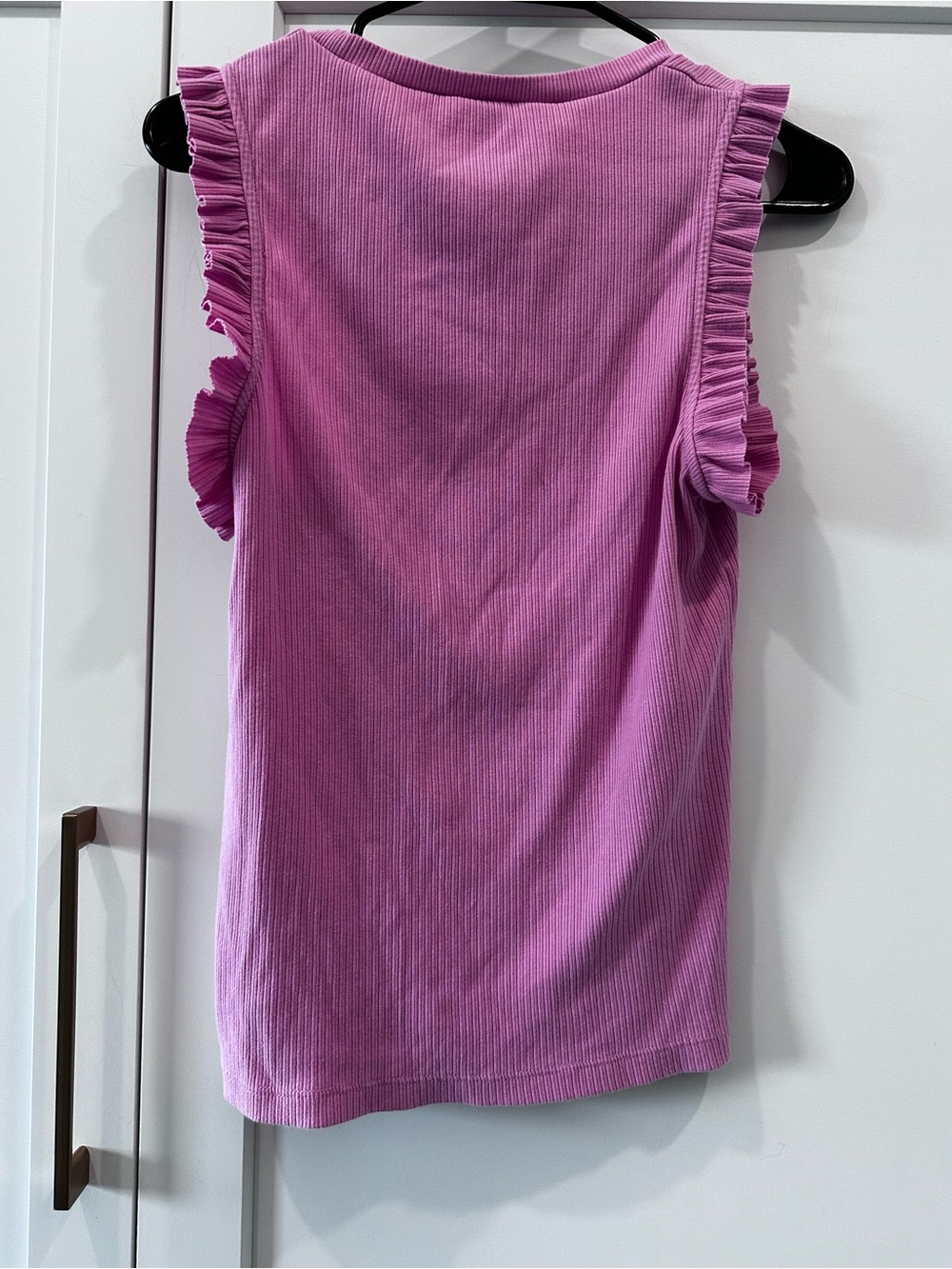 J. Crew Pink Ribbed Ruffle-Sleeve Top - Picture 5 of 5